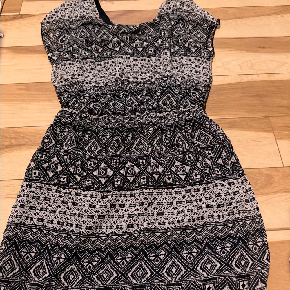 City Triangles Black and White Geometric Mini Dress